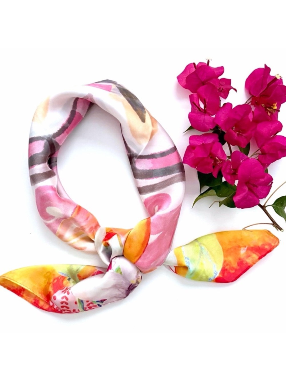 Vibrant Satin Scarf "Saint-Tropez" 🩷 NWT